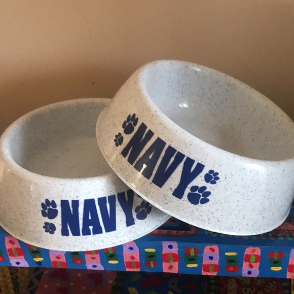 Dog Bowls- set of 2- NAVY - Picture 6 of 6